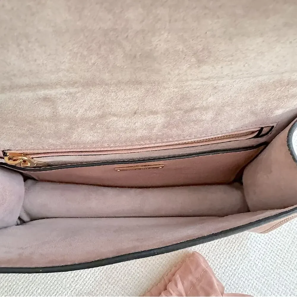 RARE Miu Miu Crystal Embellished Crossbody Bag Pink Leather with Multicolor
